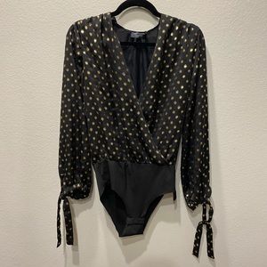 Zara one piece gold and black top